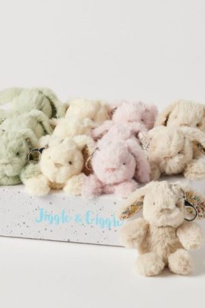 Jiggle & Giggle Floral Bunny Keychain - Assorted