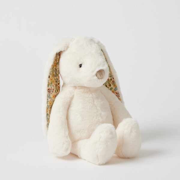Jiggle & Giggle 35cm Bunny Plush Toy - White Floral - Image 2