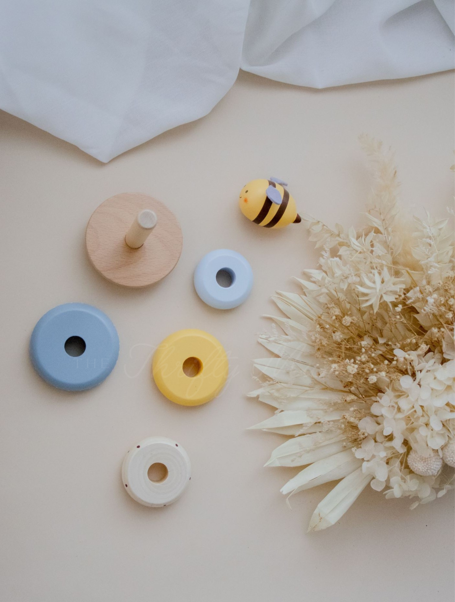 Wooden Ring Stacker Toy - Bee - Image 2